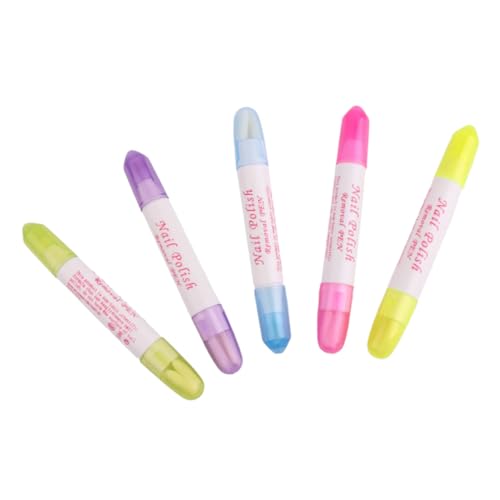 PartyKindom Essential Nail Art Tool Nail Polish Remover Pen Set Correction Pencil for Manicure 5pcs