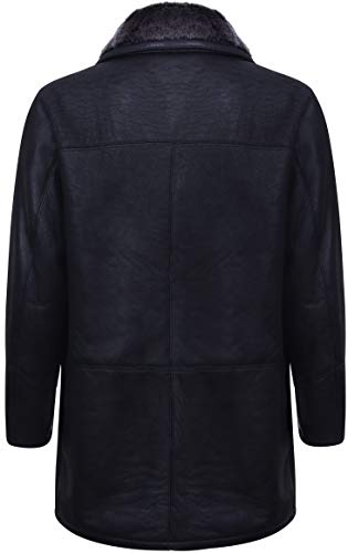 Men's Warm Black Nappa Leather Shearling Sheepskin Coat4