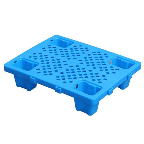 Lekka niebieska plastikowa paleta na rozlanie HDPE Paleta wysyłkowa oddychająca kratka stojak na artykuły 50 x 35 x 12 cali idealny do przechowywania podłogi w piwnicy i kontroli rozlania