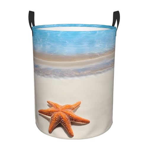 Strandkorb, rund, stilvoller Aufbewahrungskorb mit Volldruck-Design,...