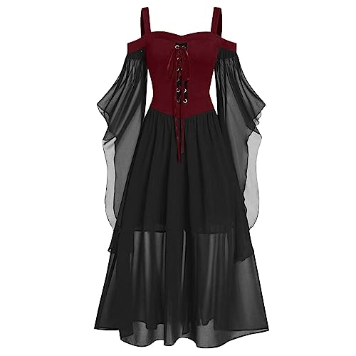 OIOLOYJM Witch Costume Women Sexy Plus Size Renaissance Vampire Gothic Halloween Costumes Woman 2025 Clothes Dresses