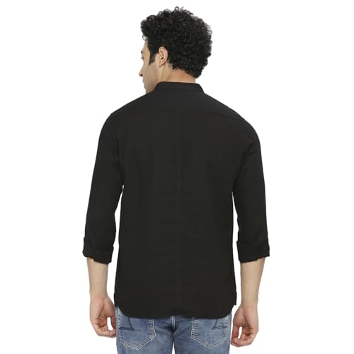 Image of Spykar Men's Slim Fit N /A Full Sleeve Solid Casual Shirts