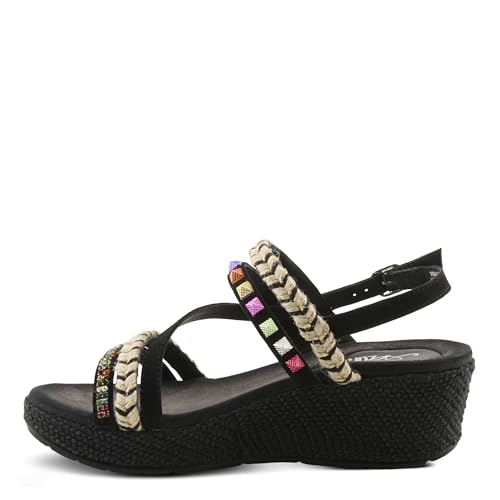 Azura Women's HUGBUG Wedge Sandals - Suede, Jeweled Upper, Adjustable Buckle, Made in India3
