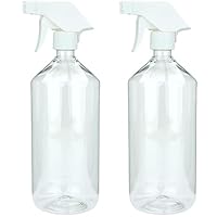 mikken 2 Sprühflaschen 1000 ml Kunststoff PET für Reinigungsmittel, Pflanzen, Haare, etc