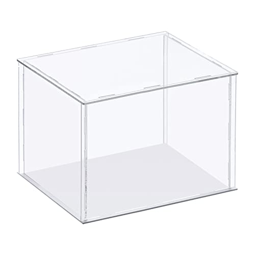 MECCANIXITY Vitrina transparente, caja de acrílico ensamblar caja transparente a prueba de polvo escaparate 15.7 x 7.9 x 9.8 pulgadas para coleccionables, manualidades