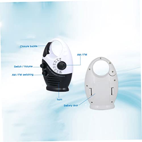 Waterdichte Douche Radio Mini AM/FM Douche Radio Resistent Radio Opknoping Muziek Radio Ingebouwde luidspreker voor badkamer Outdoor gebruik (zwart) Home Garden Utility Tools - Image 6