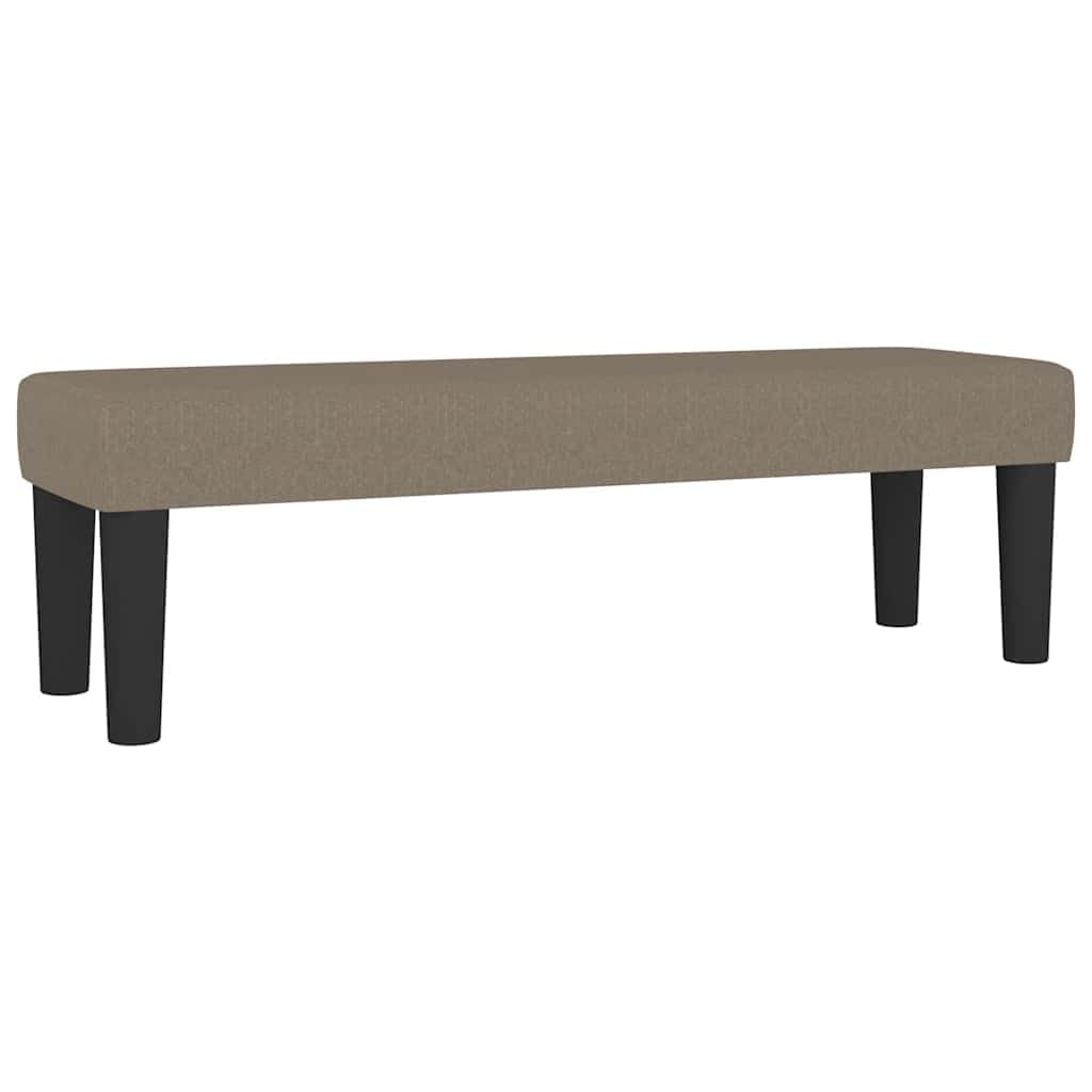 Ławka do siedzenia w kolorze szarobrązowym (taupe), 100 x 30 x 30 cm, wykonana z wytrzymałego materiału, wyściełana pianką dla wygodnego siedzenia, wielofunkcyjna jako dodatkowe siedzisko