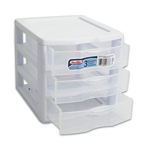 Image of Sterilite Organizer Mini 3 Drawer Wht Sm (Pack of 2)