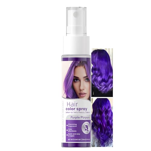 Haarspray Farbe Purple Temporäre Haarfarbe Farbiges Hair Dye Lila Sofort Haarfarbespray Waschbar Hair Color Spray mit Sanft Formel Nicht Klebrig Haar Colorationen Halloween Karneval Cosplay Party