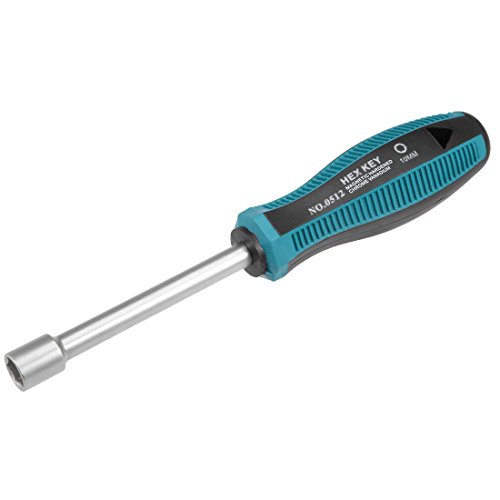 sourcing map 10mm Non-Magnetic Tip Six Point Hex Nut Driver with 3.7-Inch Round Shaft