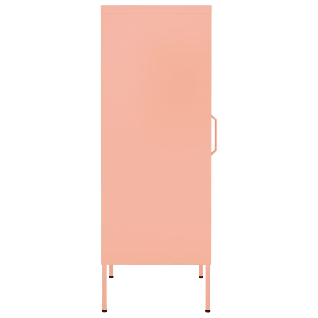 Lagerschrank Rosa 42,5x35x101,5 cm Stahl Büro-Stauschrank Wohnzimmerschrank Möbel für das Wohnzimmer Geeignet für Wohnzimmer, Schlafzimmer, Büro