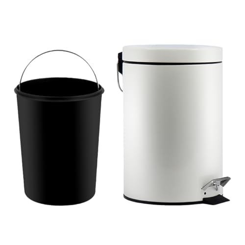 Caneca de basura con pedal 3L blanca PRETYZOOM