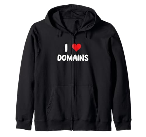 I Love Domains - Heart - Websites Hosting Internet Zip Hoodie
