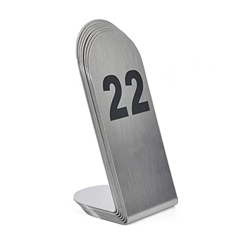 V3VOGUE Restaurant Weddings Table Numbers 1-25 1-50 1-100 Stainless Steel Table Number Cards - Sturdy And Convenient To Clean - Stackable Table Number Signs Seat Place Card