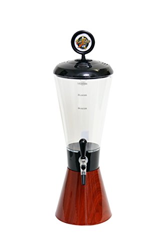 Beer Tubes Conic Wood Beverage Tower Dispenser with Commercial Tap, 128 oz. Super Tube, COW-ST-C