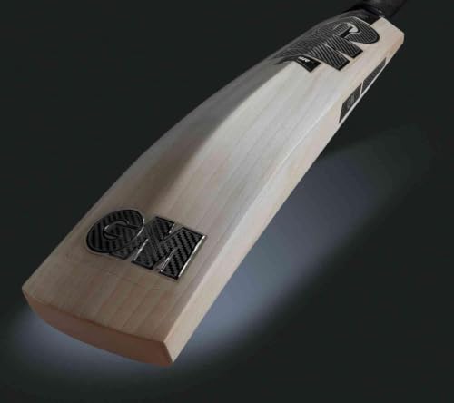 Image of SAG English Willow Cricket Bat, Professional, Natural Wood, Size 6, Leather Handle, Wide Edges 40-45 MM, with Free Bat Cover