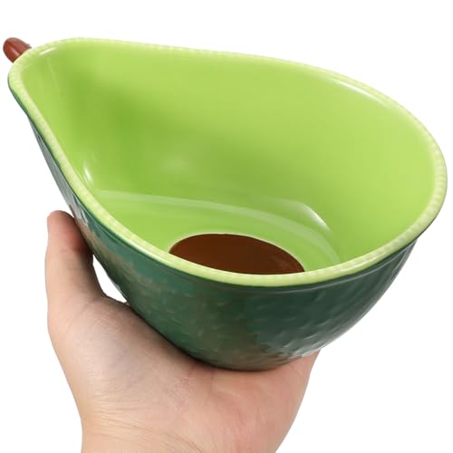 Amosfun Avocado Bowl Ceramic Plate: Fruit Shape Kitchen Platter Dish Pie Chip Fiesta Dip Bowl Set 7.5x5 Inch