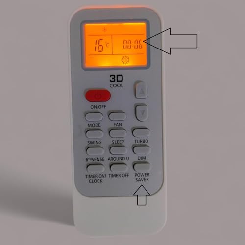 Image of AMAZOR Compatible /Replacement Whirlpool AC Remote Control - Suitable for 1 Ton, 1.5 Ton, 2 Ton Split & Window AC (Exact Matching Remote Required) (DG11J1-34 Light)