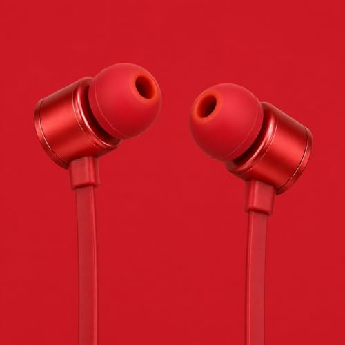 Image of Type C Wired Earphones for JBL Tun 310 C | High Fidelity Sound, Deep Bass, HD Calling Mic, Comfortable Fit, Strong Cable Compatible with All Type C Devices (RedRed)