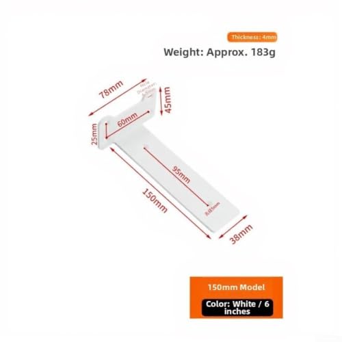 Support étagère flottante anti-affaissement | Équerre blanche 255 mm - 6