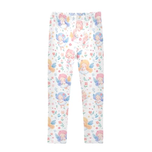 KLL Cute Cute Fairy Girls Cotton Leggings Casual High Waisted Pants Sports