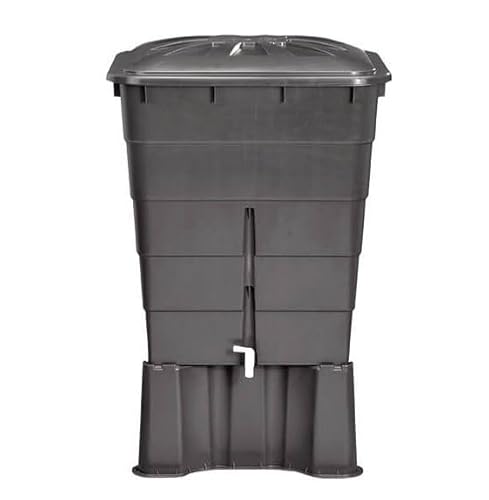 Depósito de Agua Polipropileno 300 litros. Incluye tapadera y Soporte. Ancho 80 cm, Alto 92 cm y Largo 66 cm, Gris