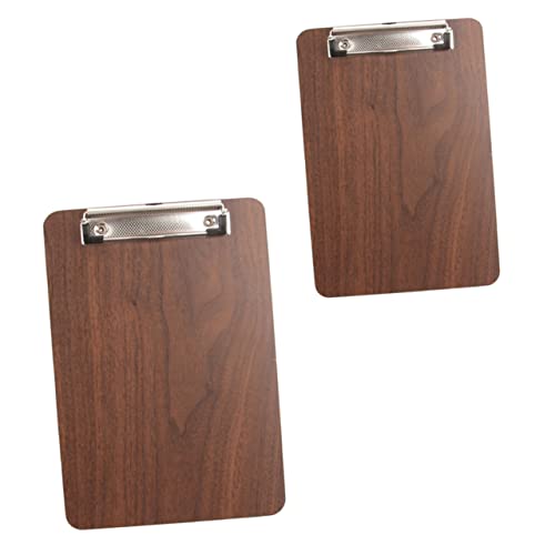 GANAZONO 2PCS Wooden Menu Holder Clip for Home and Restaurant Lightweight Easy to Use Kitchen Recipe Rack for Dining and Kitchen Decor