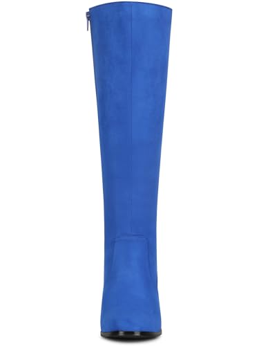 Allegra K Women's Side Zipper Chunky Heel Knee High Boots3