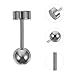 Abaodam Stainless Steel Ball Earrings 8pcs Set Women’s Geometric Post Earrings Lightweight Fashionable Silver Tone for Everyday Wear