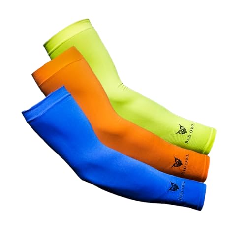 Image of BADOWL Powerflex Gym Sleeves - Unisex Compression Workout Arm Sleeves for Running, Cycling, Gym & Outdoor Sports - UV Protection, Breathable, Stretchable