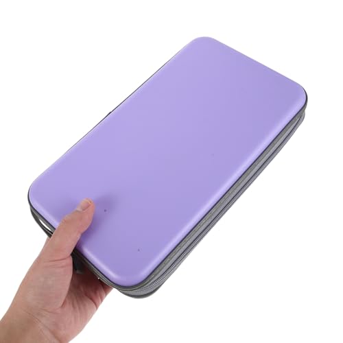 SOPOTUTU Twarde Plastikowe Etui Płyt CD i Dvd Przenośny Organizer Do Przechowywania Dysków Kompaktowy Fioletowy Pojemnik Płyty Do Domu Biura i Podróży