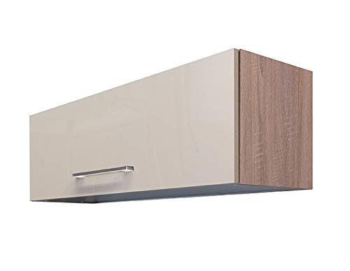 Smart Möbel Küchen Hängeschrank mit Klapptür | 100 cm breit | Kaschmir Glanz