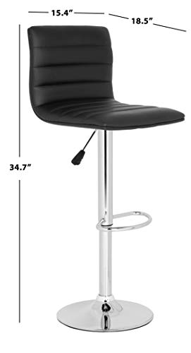 Safavieh Home Collection Arissa Black Taburete de Bar Giratorio Ajustable con Gas de 23.8-29.9 pulgadas miniatura 3