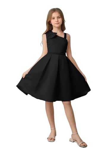 Satin Flower Girl Dresses for Wedding Pearls First Communion Formal Party Dress Pageant Dress with Bow