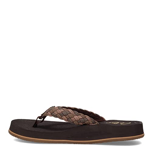 Cobian Women's Sandal Bethany Braided Pacifica Flip Flops, Chocolate, 9 #TOP4
