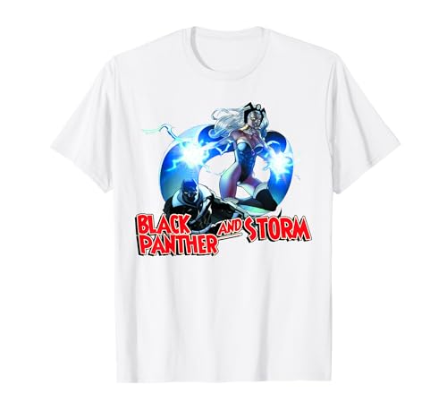 T-shirt Black Panther et Storm coton haut de gamme avec motif détaillé