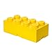 LEGO Storage Brick 8 - studs YELLOW - Stackable Plastic Storage Box with Lid for Kids and Adults, Ideal Desk Organizer and Toy Box - 12.1L Capacity