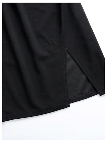 WDIRARA Women's 3D Floral Slit Bodycon Midi Skirt High Waisted Casual Dressy Pencil Skirts4