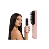 Mini Escova Alisadora de Cabelo Sem Fio, Portátil com 3 Níveis de Temperatura, Display LED, Aquecimento Rápido, Elimina Frizz
