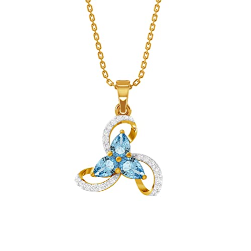 Image of CLARA 925 Sterling Silver Melba Pendant Earring Chain Jewellery Set | Gold Rhodium Plated, Swiss Zirconia | Gift for Women & Girls