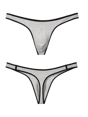 Men's Cotton Thong Low Rise Y-Back G-String Support Underwear 3 Pack2