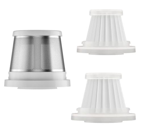 MadelineSP 3個セット VAC-101に適応 車用掃除機 ハンディクリーナーの交換部品 1個ステンレスフィルター+2個HEPAフィルター