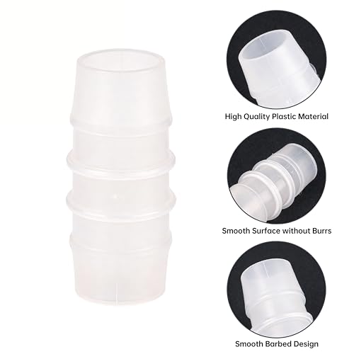 Image of Quickun Plastic Hose Barb Fitting, 1 inch x 1 inch Barbed Splicer Mender Joint Adapter Union Fitting (Pack of 5)