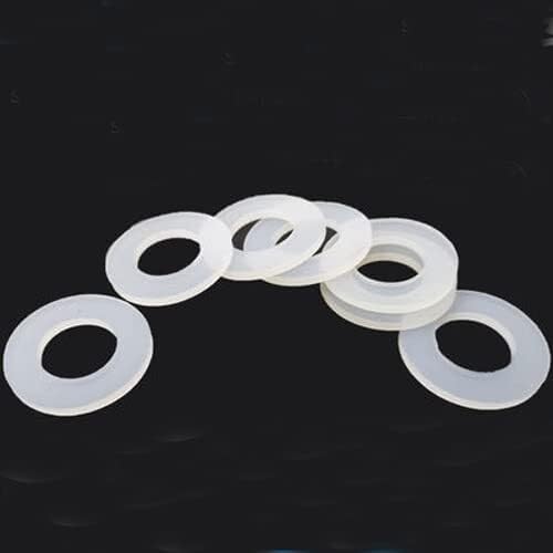 30 arandelas planas M4.5 de silicona suave, anillo de junta fina de gel de sílice, juntas de cojín, espacio de 0,5 mm de espesor, 5 mm-20 mm OD - (tamaño: M4.5 x 14 mm x 0,5 mm)