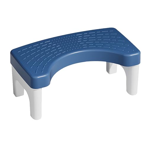 TYTOGE Taburete de inodoro para postura de sentadillas, taburete grueso y portátil antideslizante para niños y adultos (azul marino)