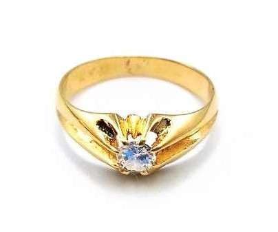 GenericAnillo Solitario para Hombre de oro 18K con circonita