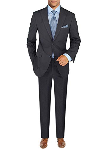DTI BB Signature Italian Men's Two Button Suit Set 2 Piece Trim Fit Jacket Pant
