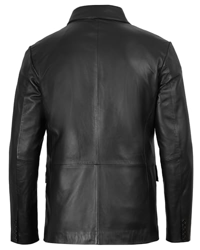 fjackets Men's Real Lambskin Leather Blazer Jacket – Stylish Leather Jackets Mens, Ideal for Business, Casual & Formal Events4