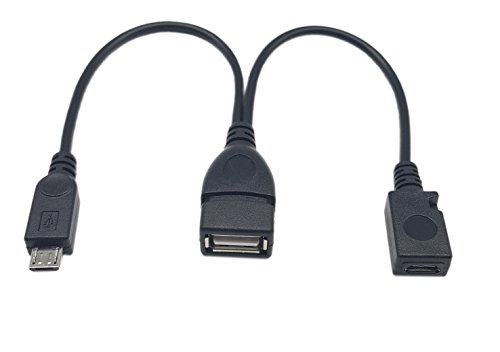 USB 2.0 Data Charge Y Splitter Cable,SinLoon Micro USB Host OTG Cable with Micro USB Power Cable (USB A F to mirc M+F)