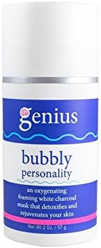 Genius Foaming Facial: Best White Charcoal Detox Mask for Blackheads, Skin Detox Treatment - Oxygenating, Hydrating Facial Massage - Acne Remover Natural Skincare Cleanser for Body Gentle Exfoliation
